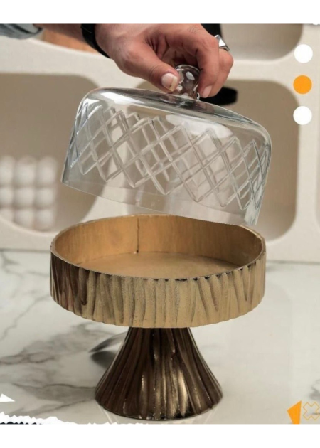 مضيفة دائرية قاعدة نحاس مع غطا